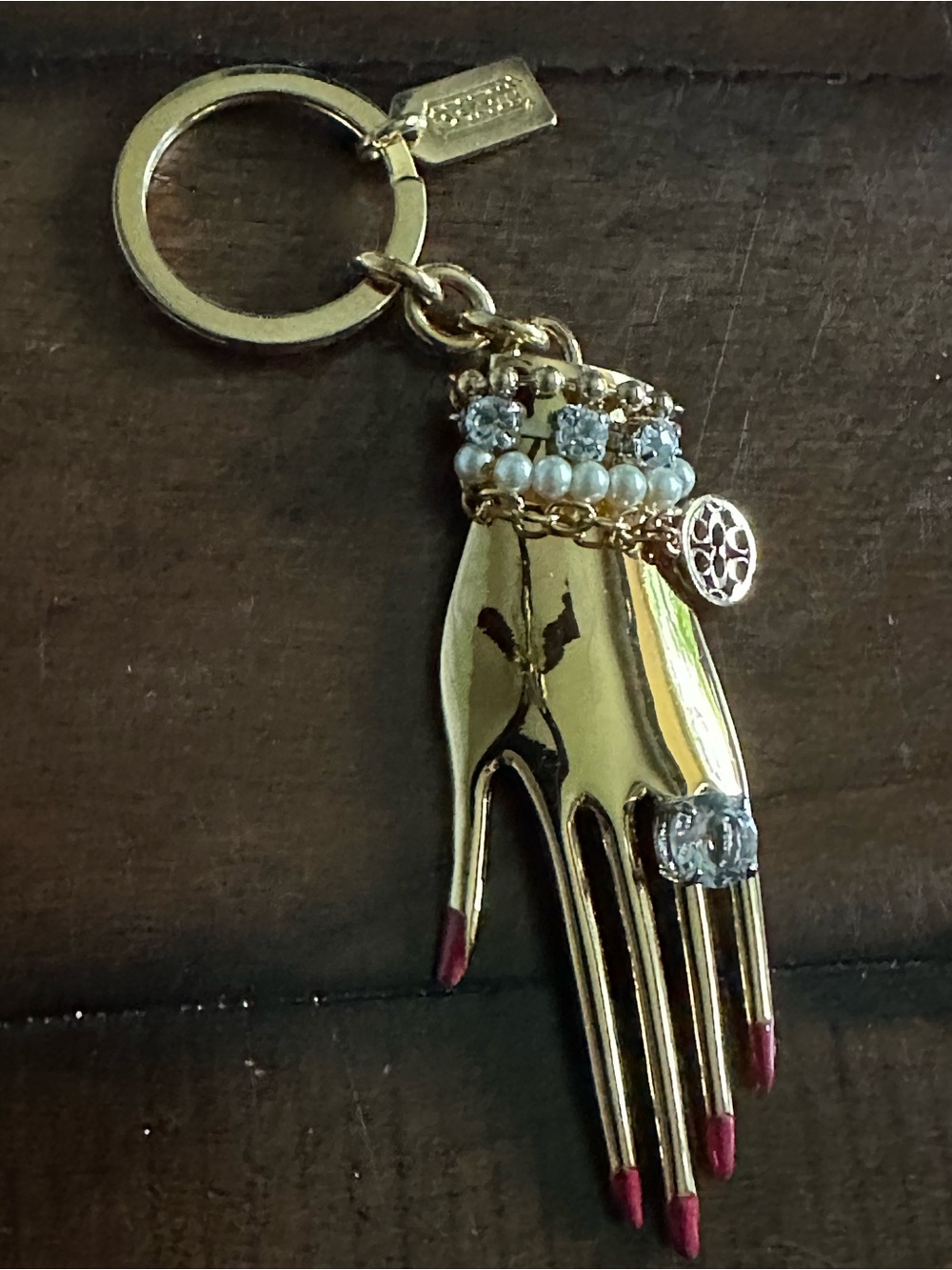 RARE Coach Elongated Hand Keychain Bag Charm - Picture 4 of 10